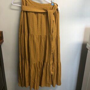 Cleobella Gold Tiered Maxi Skirt Size L